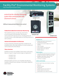 Thumbnail of document Data Sheet - FacilityPro® Environmental Monitoring